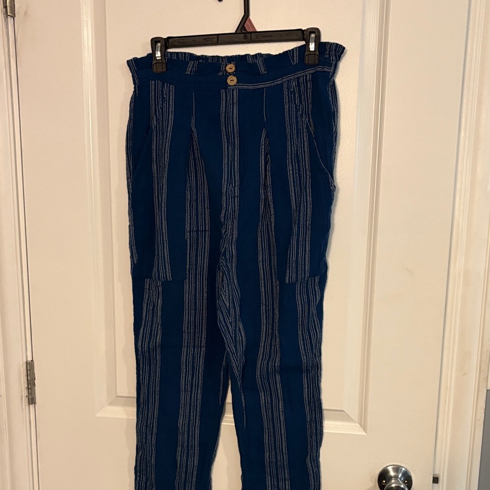 Free People Cotton Striped Crop Pant